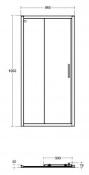 Ideal Standard Connect 2 Chrome 1000mm Sliding Door