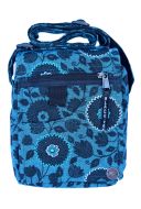 Small Print & Embroidered Bag - Aqua White
