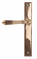 Polished Bronze Reeded Slimline Lever Latch