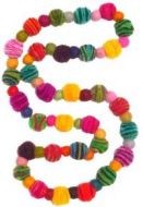Felt necklace - multi coloured layers with coloured dividers