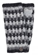 NAYA - Fleece lined wristwarmers - geometric - natural greys