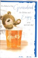 Father's Day Card - Large - Grandad - Bear Beer Cheers! - Glitter Out of the Blue