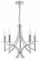 Dar Lyon 5lt Pendant Polished Chrome & Crystal