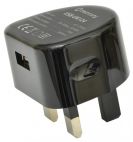 Mercury 421.755 Mains Powered USB Charger 2400mA Port For Mobile Devices - Black