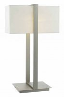 Dar Eduardo Table Lamp Antique Nickel with Shade