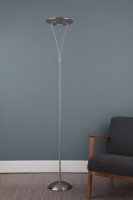 Dar Opus Floor Lamp Satin Chrome
