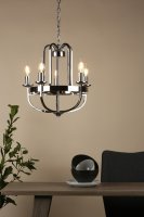Dar Heythrope 5 Light Pendant Polished Nickel