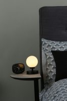 Dar Esben Touch Table Lamp in Matt Black with Opal Glass