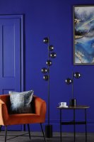 Dar Spiral 2 Light Table Lamp Matt Black with Smoked Glass