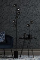 Dar Spiral 2 Light Table Lamp Matt Black with Smoked Glass