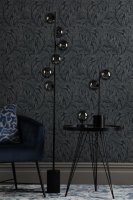 Dar Spiral 6 Light Floor Lamp Matt Black with Smoked Glass
