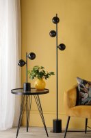 Dar Spiral 2 Light Table Lamp Matt Black with Black Confetti Glass