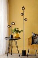 Dar Spiral 2 Light Table Lamp Matt Black with Black Confetti Glass