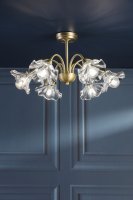 Laura Ashley Kerswell 6 Light Semi-Flush Matt Antique Brass and Glass