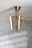 Laura Ashley Ockley Semi-Flush Antique Brass and Champagne Glass