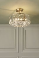 Laura Ashley Fernhurst 3 Light Semi-Flush Crystal and Antique Brass
