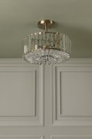 Laura Ashley Fernhurst 3 Light Semi-Flush Crystal and Antique Brass