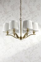 Laura Ashley Hemsley 6 Light Chandelier Matt Antique Brass with Shade