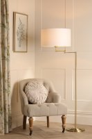 Laura Ashley Marlowe Floor Lamp Antique Brass with Shade