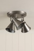 Laura Ashley Rufus 3 Light Plate Spotlight Industrial Nickel