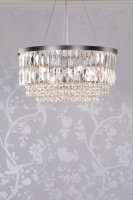 Laura Ashley Rhosill 4 Light Pendant Crystal and Aged Pewter