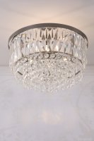 Laura Ashley Rhosill 3 Light Semi-Flush Crystal and Aged Pewter