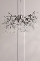 Laura Ashley Willow 3 Light Pendant Satin Pewter and Crystal