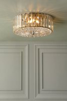 Laura Ashley Fernhurst 3 Light Flush Crystal and Antique Brass