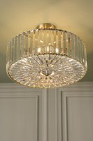 Laura Ashley Fernhurst 4 Light Semi-Flush Crystal and Antique Brass