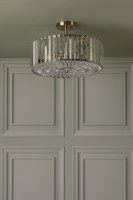 Laura Ashley Fernhurst 4 Light Semi-Flush Crystal and Antique Brass
