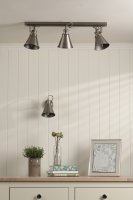 Laura Ashley Rufus 3 Light Bar Spotlight Industrial Nickel