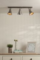 Laura Ashley Rufus 3 Light Bar Spotlight Industrial Nickel