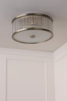 Laura Ashley Sutton 2 Light Flush Matt Antique Brass and Ribbed Glass