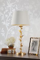 Laura Ashley Halton Table Lamp Distressed Gold Leaf with Shade