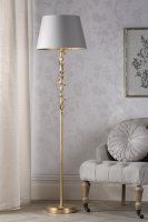 Laura Ashley Halton Floor Lamp Distressed Gold Leaf with Shade