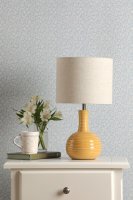 Laura Ashley Padley Table Lamp Yellow Ceramic and Antique Brass with Shade