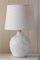Laura Ashley Redhall Table Lamp White Ceramic and Polished Chrome with Shade