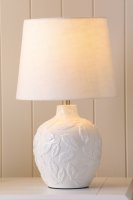 Laura Ashley Redhall Table Lamp White Ceramic and Polished Chrome with Shade