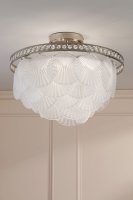 Laura Ashley Caverton 4 Light Semi-Flush Polished Nickel and White Glass