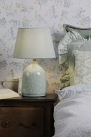Laura Ashley Campion Table Lamp Blue Ceramic with Shade