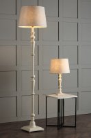 Laura Ashley Tate Wooden Table Lamp Distressed Off White Base Only