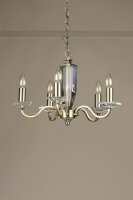 Laura Ashley Carson 5lt Chandelier Cut Glass & Antique Brass