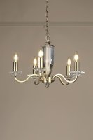 Laura Ashley Carson 5lt Chandelier Cut Glass & Antique Brass