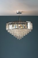 Laura Ashley Vienna 5lt Semi Flush Crystal & Polished Chrome
