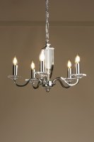 Laura Ashley Carson 5lt Chandelier Cut Glass & Polished Nickel