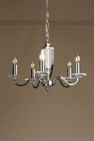 Laura Ashley Carson 5lt Chandelier Cut Glass & Polished Nickel