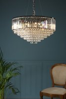 Laura Ashley Vienna 9lt Chandelier Crystal & Polished Chrome