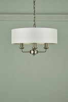 Laura Ashley Sorrento 3 Light Shadelier Antique Brass with Ivory Shade