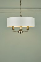 Laura Ashley Sorrento 3 Light Shadelier Antique Brass with Ivory Shade