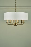 Laura Ashley Sorrento 6 Light Pendant Antique Brass with Ivory Shade